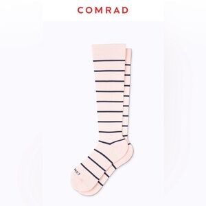 Comrad Pink and Navy Stripe Knee-High Compression Socks